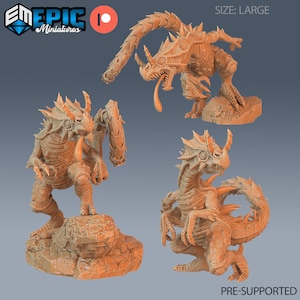 Chameleon Raptor Set of 3 DND Miniatures Cruel Marshes Collection Dungeons and Dragons Mini Resin 3d Printed Lizard