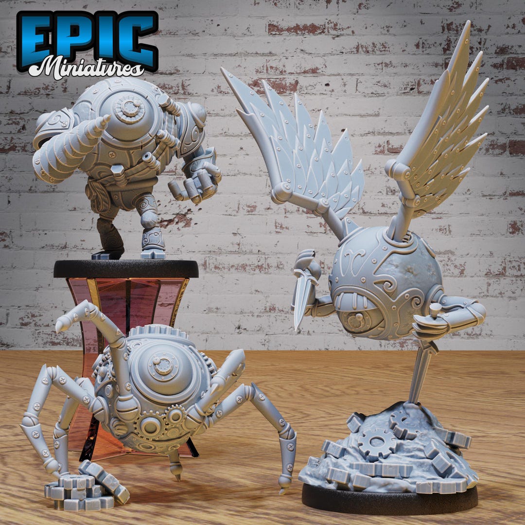 Clockwork Mono Drone Set of 3 DND Miniatures Steam Society Collection ...