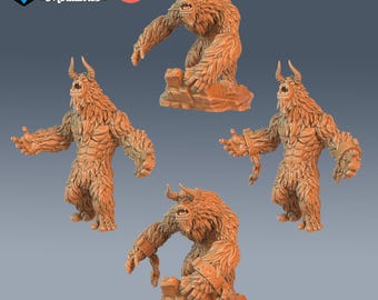 Yeti Set of 4 DND Minis | Arctic Nights Collection | TTRPG | Storm King's Thunder Netherdeep