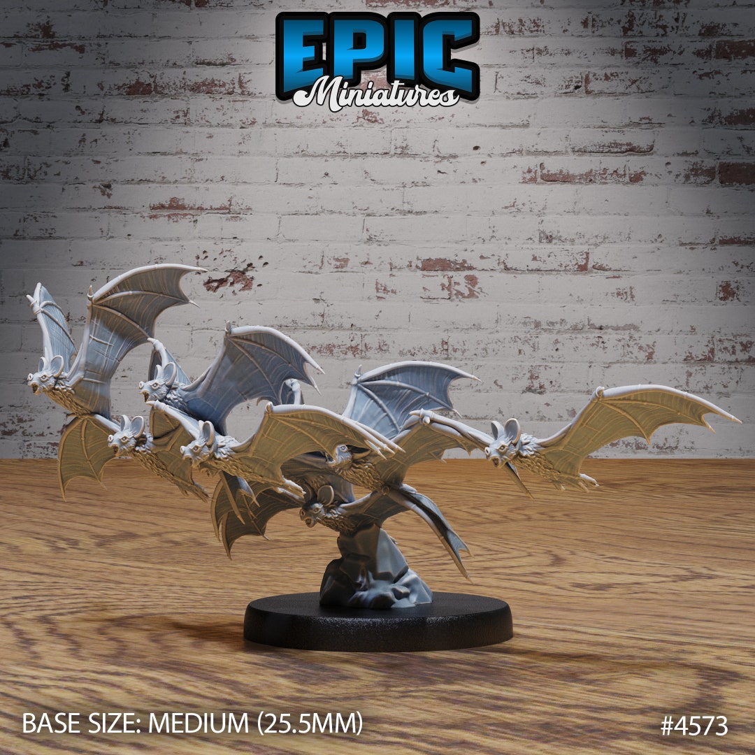 Bat Swarm Set of 2 DND Miniatures Vampire Invasion Collection Dungeons ...