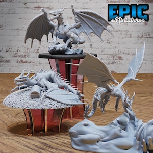 Classic Dragon Set of 3 DND Miniatures Age of Dragons Collection Dungeons and Dragons Mini Resin 3d Printed