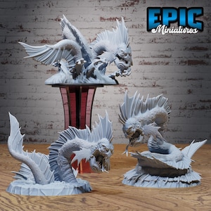 Sea Serpent Monster of 3 DND Miniatures Deep Sea Mysteries Collection Dungeons and Dragons Mini Resin 3d Printed