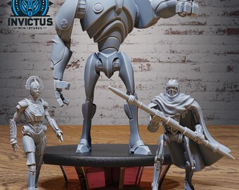 Droid Set of 3 DND Miniatures Space Odyssey Collection Dungeons and Dragons - Space Wars Star Adventure Desert Robot
