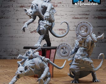 Cat Folk Zombie Set of 3 DND Miniatures Bloody Night Collection Dungeons and Dragons Resin 3d Printed
