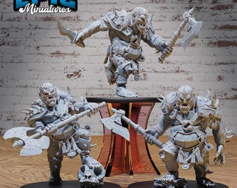 Bugbear Raider Set of 3 DND Miniatures Savage Attack Collection Dungeons and Dragons Mini Resin 3d Printed