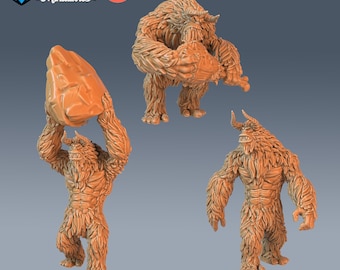 Yeti Set of 3 DND Minis | Arctic Nights Collection | TTRPG | Storm King's Thunder Netherdeep