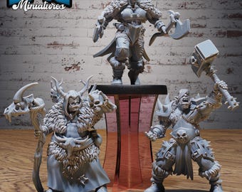 Snow Orc Set of 3 DND Miniatures Snow Orcs Collection Dungeons and Dragons Mini