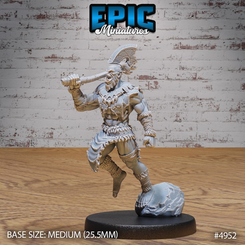 Orc Warrior DND Miniatures Savage Attack Collection Dungeons and Dragons Mini Resin 3d Printed 2