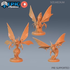 Giant Wasp Set of 3 DND Miniatures Infested Woodlands Collection Dungeons and Dragons Mini Resin 3d Printed