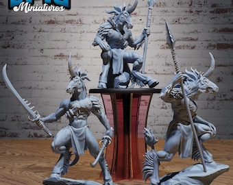 Unicorn Folk Warrior Set of 3 DND Miniatures Monster Frenzy Collection Dungeons and Dragons Mini Resin 3d Printed