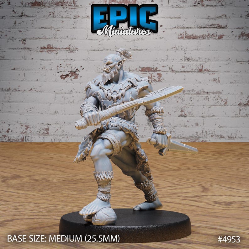 Orc Warrior DND Miniatures Savage Attack Collection Dungeons and Dragons Mini Resin 3d Printed 3