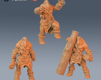 Snow Cyclops Set of 3 DND Miniatures Ancient Cold Collection Dungeons and Dragons Mini Resin 3d Printed