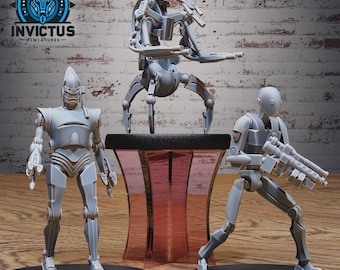Droid Set of 3 DND Miniatures Space Odyssey Collection Dungeons and Dragons - Space Wars Star Adventure Robot