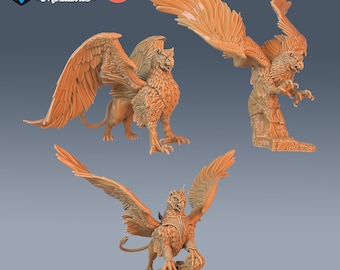 Griffin Set of 3 DND Miniatures Justice Hills Collection Dungeons and Dragons Mini
