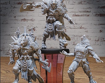 Classic Werewolf Set of 3 DND Miniatures Vampire Invasion Collection Dungeons and Dragons Mini Resin 3d Printed Werewolves
