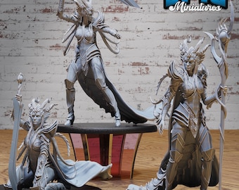 Queen Tiamat Avatar Set of 3 DND Miniatures Age of Dragons Collection Dungeons and Dragons Mini Resin 3d Printed