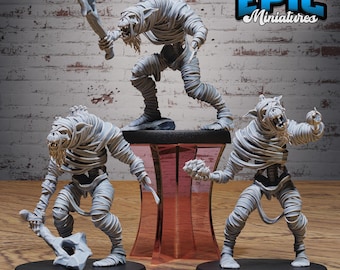 Gnoll Mummy Set of 3 DND Miniatures Death Desert Collection Dungeons and Dragons Resin 3d Printed