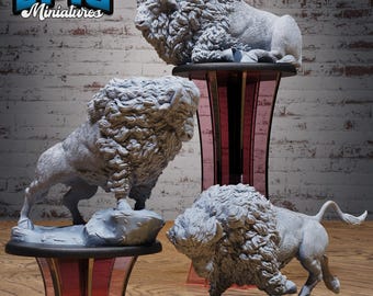 Bison Set of 3 DND Miniatures Native Magic Collection Dungeons and Dragons Mini