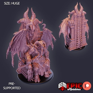 Orc Demon Lord Set of 5 DND Miniatures Restless Bones  Collection Dungeons and Dragons Mini Resin 3d Printed Throne