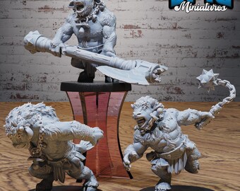 Baby Minotaur Set of 3 DND Miniatures Forest Folk Collection Dungeons and Dragons