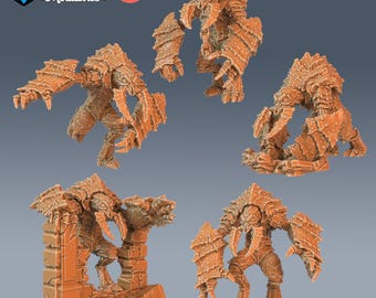 Umber Hulk Set of 5 DND Miniatures Monster Rampage Collection Dungeons and Dragons Mini Resin 3d Printed