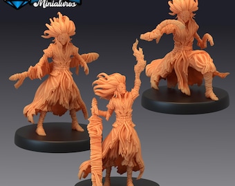 Bandage Warrior Set of 3 DND Miniatures Restless Bones Collection Dungeons and Dragons Mini Resin 3d Printed Bandaged Mummy