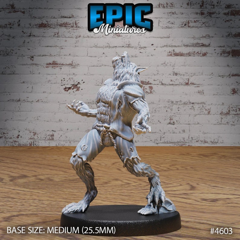 Fantasy Wolves Lot 5 Miniatures Loups 28 Mm – Résine Non Peinte – Bases 40 Mm Incluses – Pour D&D, Pathfinder, Wargames