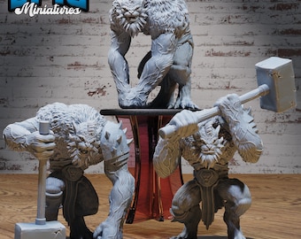 Quaggoth Set of 3 DND Miniatures Deep Dark Caves Collection Dungeons and Dragons Mini Resin 3d Printed
