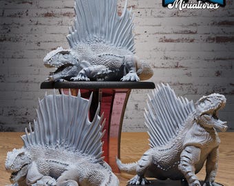 Dimetrodon Set of 3 DND Miniatures Primal Jungle Collection Dungeons and Dragons Mini - Dinosaur