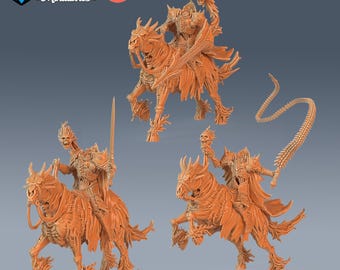 Dullahan Rider Set of 5 DND Miniatures Deadly Sins Collection Dungeons and Dragons Mini Resin 3d Printed Satan Devil Headless Horseman