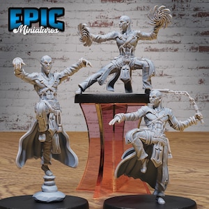 Monk Adventurer Male Set of 3 DND Miniatures Legends of the East Collection Dungeons and Dragons Mini Resin 3d Printed