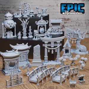 Eastern Temple Scatter Terrain DND Miniatures Legends of the East Collection Dungeons and Dragons Mini Resin 3d Printed