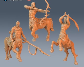 Centaur Set of 3 DND Minis | Monster Rampage Collection | TTRPG | Spear Sword Archer, Chult Tomb of Annihilation Wildemount Out of the Abyss