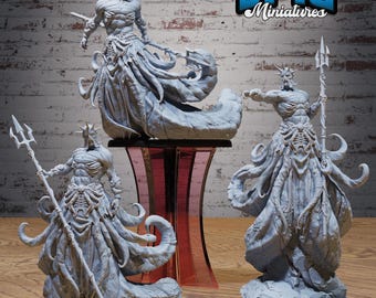 Dagon High Priest Set of 3 DND Miniatures Void Incarnate Collection Dungeons and Dragons - Lovecraft Cthulhu Cosmic Horror