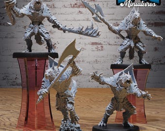 Werewolf Warrior Set of 4 DND Miniatures Bloody Night Collection Dungeons and Dragons Resin 3d Printed