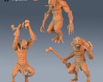 Forest Troll Set of 3 DND Minis | Monster Rampage Collection | TTRPG | Chult Tomb of Annihilation Wildemount Out of the Abyss