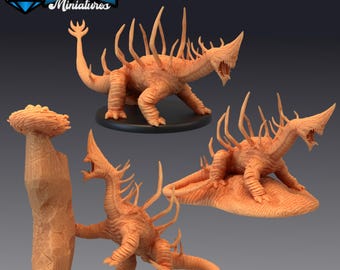 Sand Wyrm Set of 3 DND Miniatures Oriental Dunes Collection Dungeons and Dragons Mini Worm