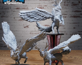 Peryton Beast of 3 DND Miniatures Witch Forest Collection Dungeons and Dragons Mini Resin 3d Printed