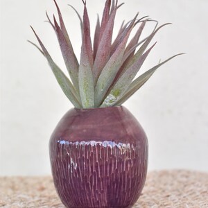 Einzigartige Lila Keramik Vase | Mini Keramikvasen mit subtiler Textur | Dekoratives Steinzeug für Blumenarrangements | Mauve Blumenvase