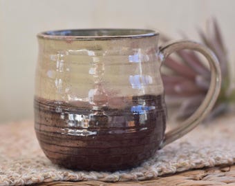 Earthy Pink Textured Pottery Mug | Simple Quality Stoneware Coffee, Tea Mug | Farmhouse Pottery Tea Cup | Rustic Cottagecore Ceramic Dishes
