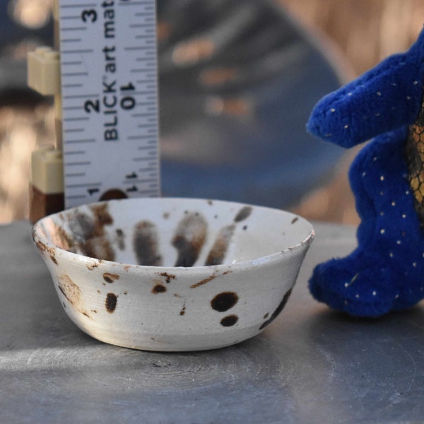 Handmade Ceramic Ring Bowl - Spotted Brown