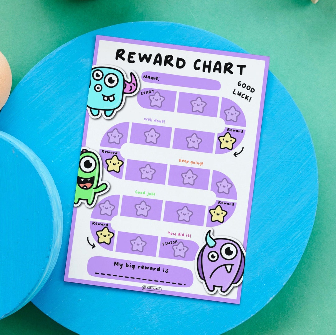 Reward Chart Monsters Toddler Reward Chart Child Reward - Etsy