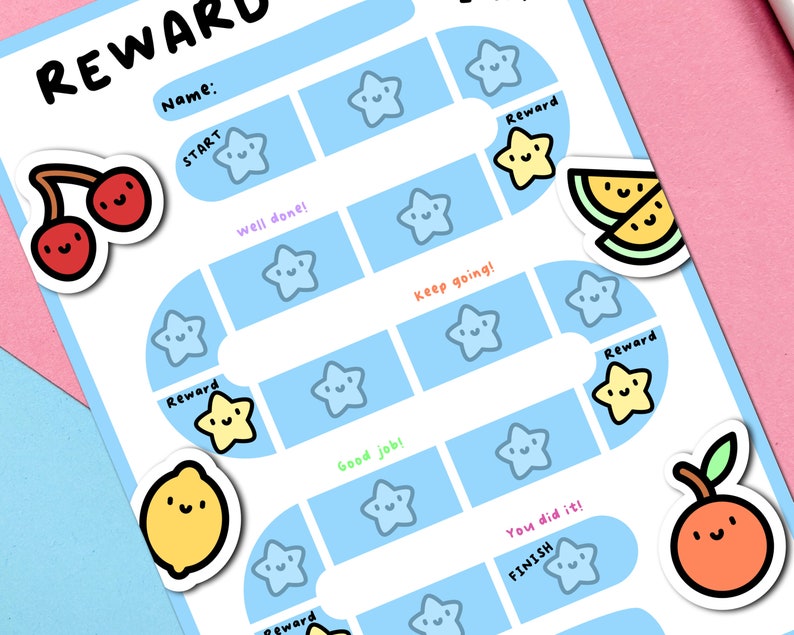 Reward Chart Fruit Cherry Honeydew Lemon Orange Toddler Etsy