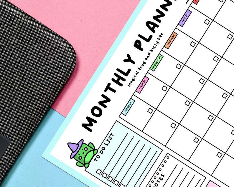 Monthly Planner A4 Printable Cute Fun to Do Notes - Etsy