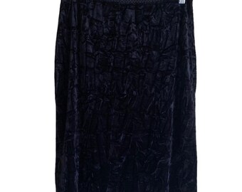 Vintage Garage Size Medium Crushed Velvet Mini Skirt Elastic Waist Black Stretch