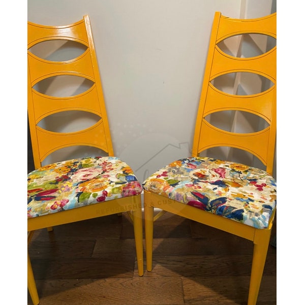 SOLD SOLD Refurbished Vintage Kent Coffey Dining Chairs - Set Of 2 SOLD