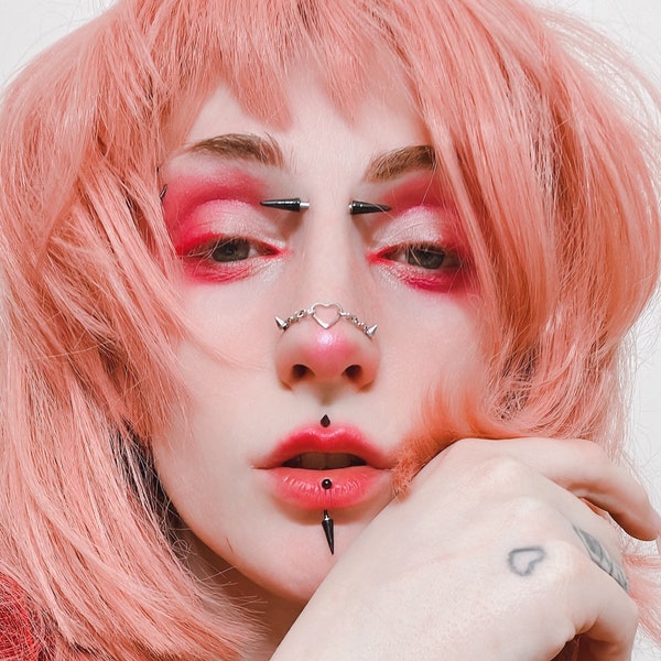 Heart Nose Chain Etsy