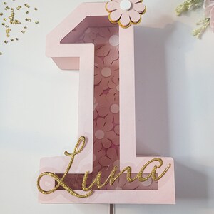 3D Daisy cake topper number one, personalized caketopper, daisy flower 1 to 9 3d numbers