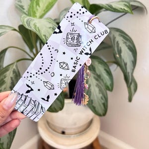 Basic Witch Club Bookmark Pastel Goth Metal Bookmark with Charms  Tassel | Spooky Cute Halloween Gift for Book Lovers