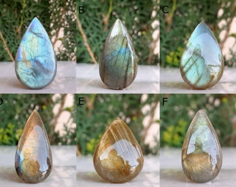 Teardrop Labradorite Cabochon Gemstones - Natural Labradorite Gemstone Cabochon in Only Pear / Teardrop Shapes Mix Sizes for Jewelry Making